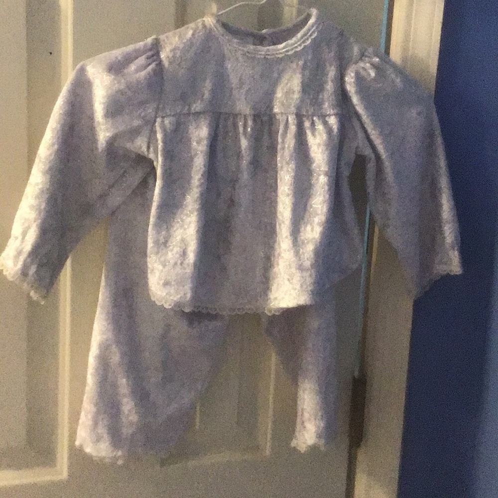 24 month, girls glittery silver pj’s